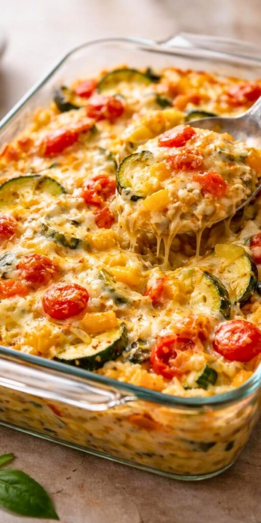 Cheesy Baked Orzo with Vegetables Recipe