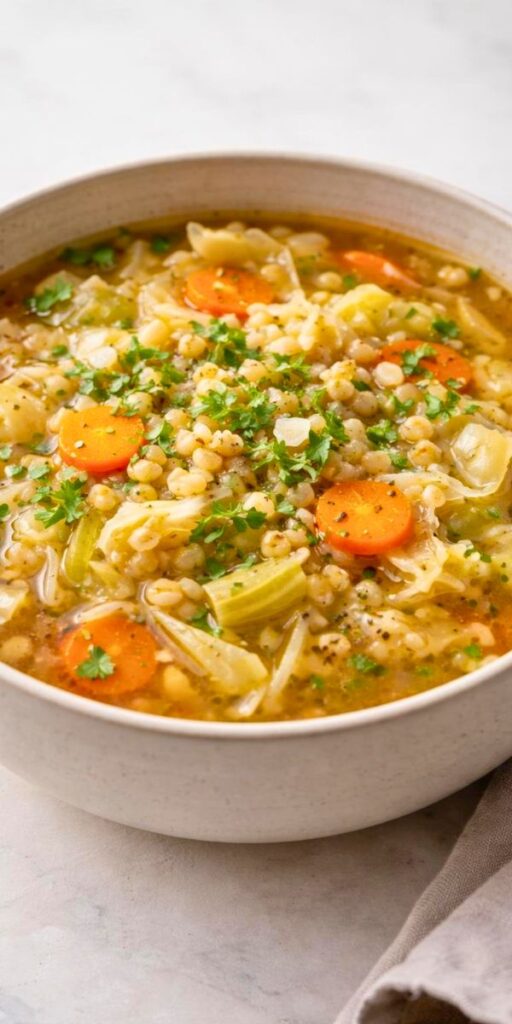 Easy Cabbage Barley Soup Recipe