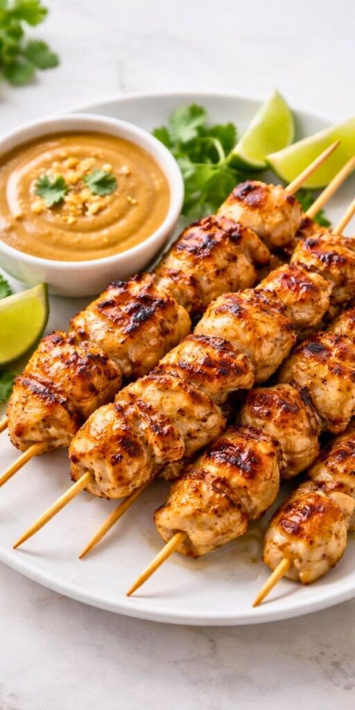 Easy Grilled Thai Chicken Skewers (With Peanut Sauce!) Recipe