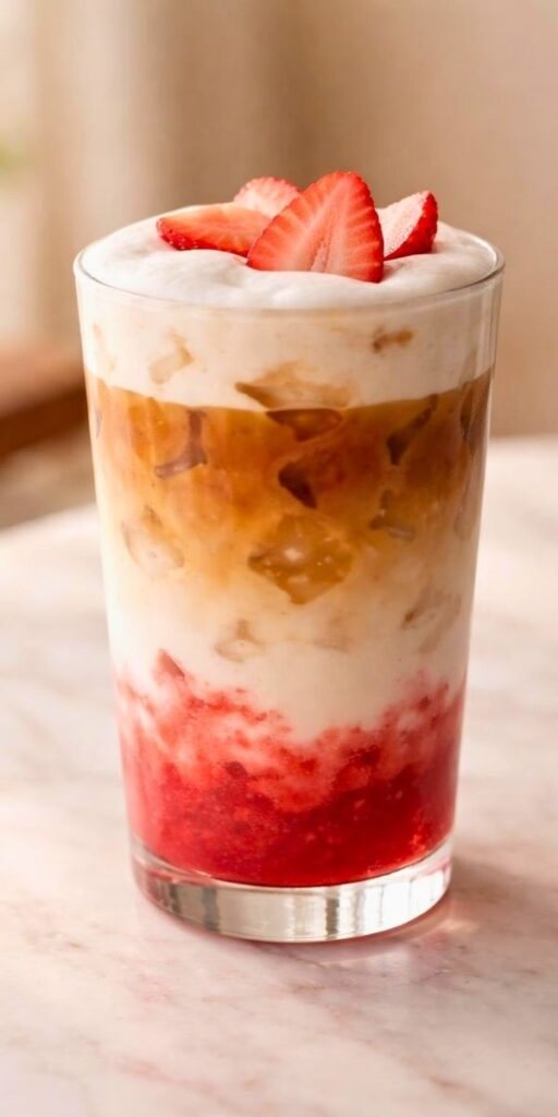 Iced Strawberry Cream Latte Recipe