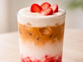 Iced Strawberry Cream Latte Recipe