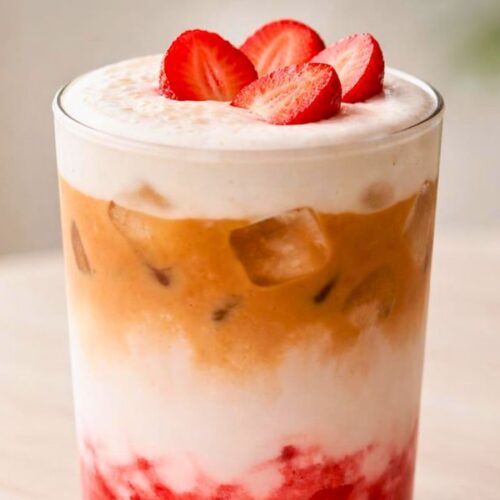 Iced Strawberry Cream Latte Recipe