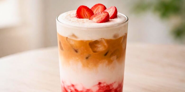 Iced Strawberry Cream Latte Recipe