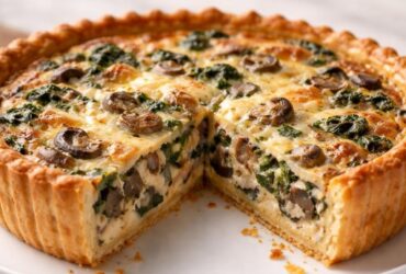 Joanna Gaines Mushroom Spinach Swiss Cheese Quiche Recipe