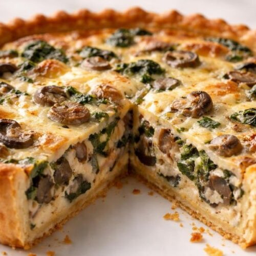 Joanna Gaines Mushroom Spinach Swiss Cheese Quiche Recipe