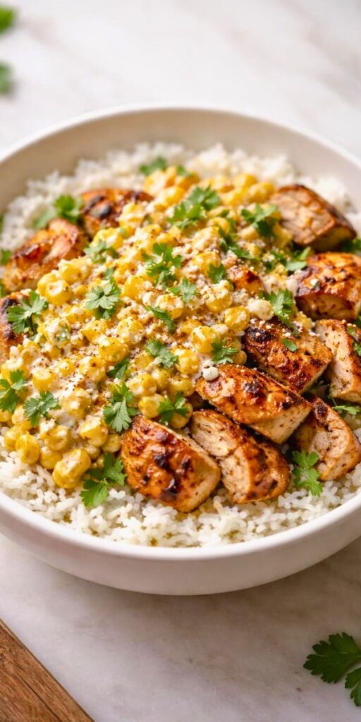 Street Corn Chicken Rice Bowl Recipe