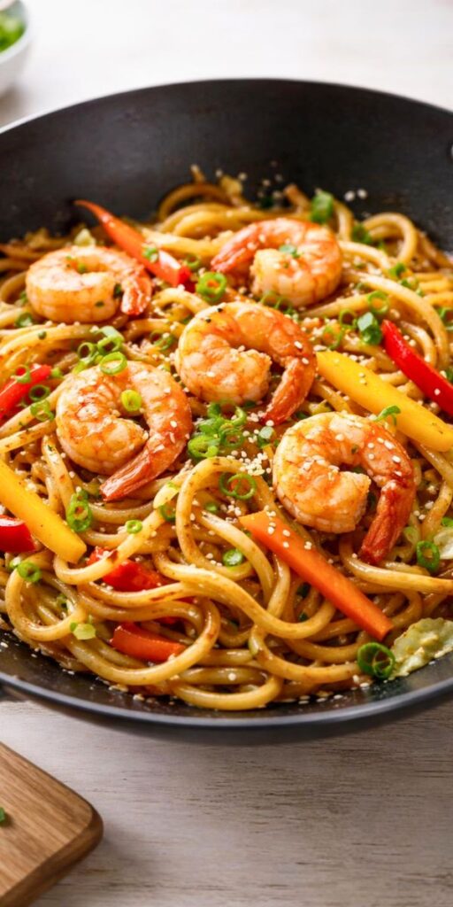 Yaki Udon with Shrimps Recipe