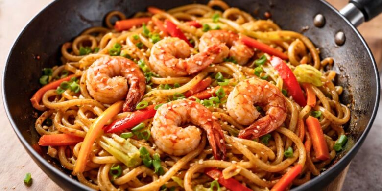 Yaki Udon with Shrimps Recipe